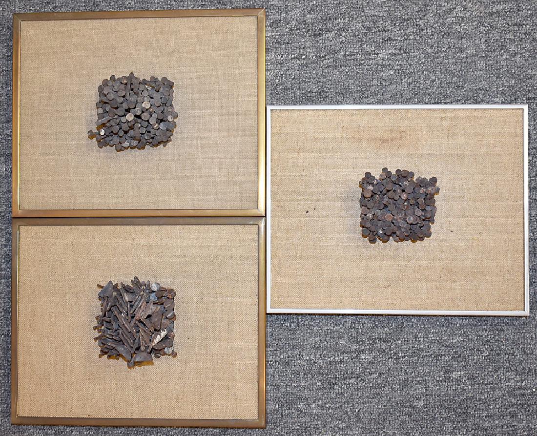 Three Brutalist Cut Nail Wall Sculptures (1 of 2)
