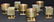 Eight Brass Modernist Vases