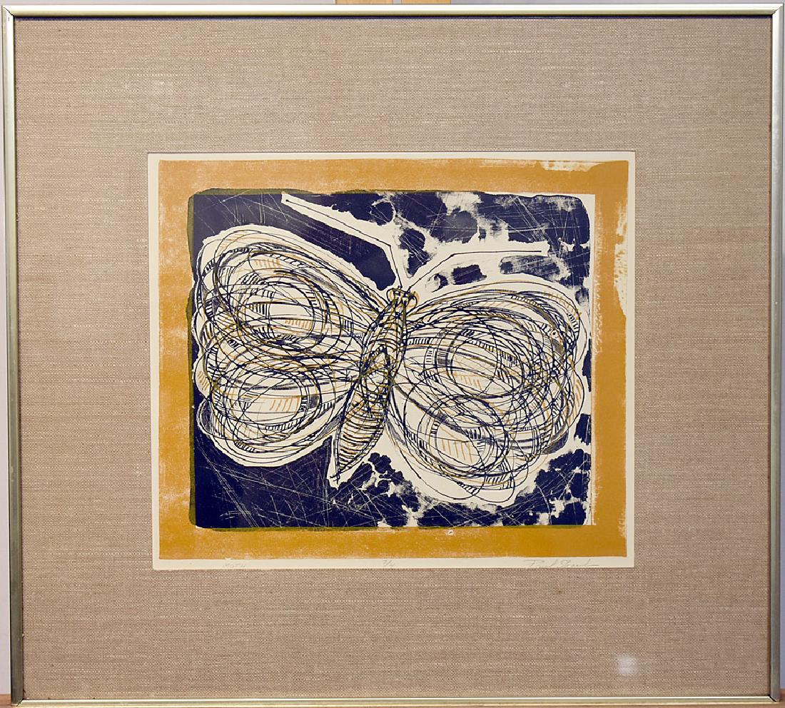 Paul Shaub Woodblock Print, Moth (1 of 2)