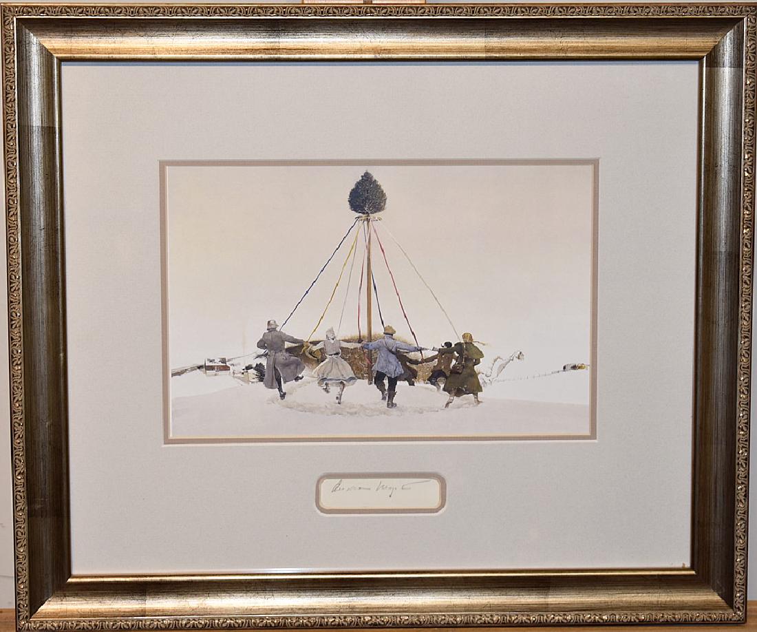 Signed Andrew Wyeth Print, Snow Hill