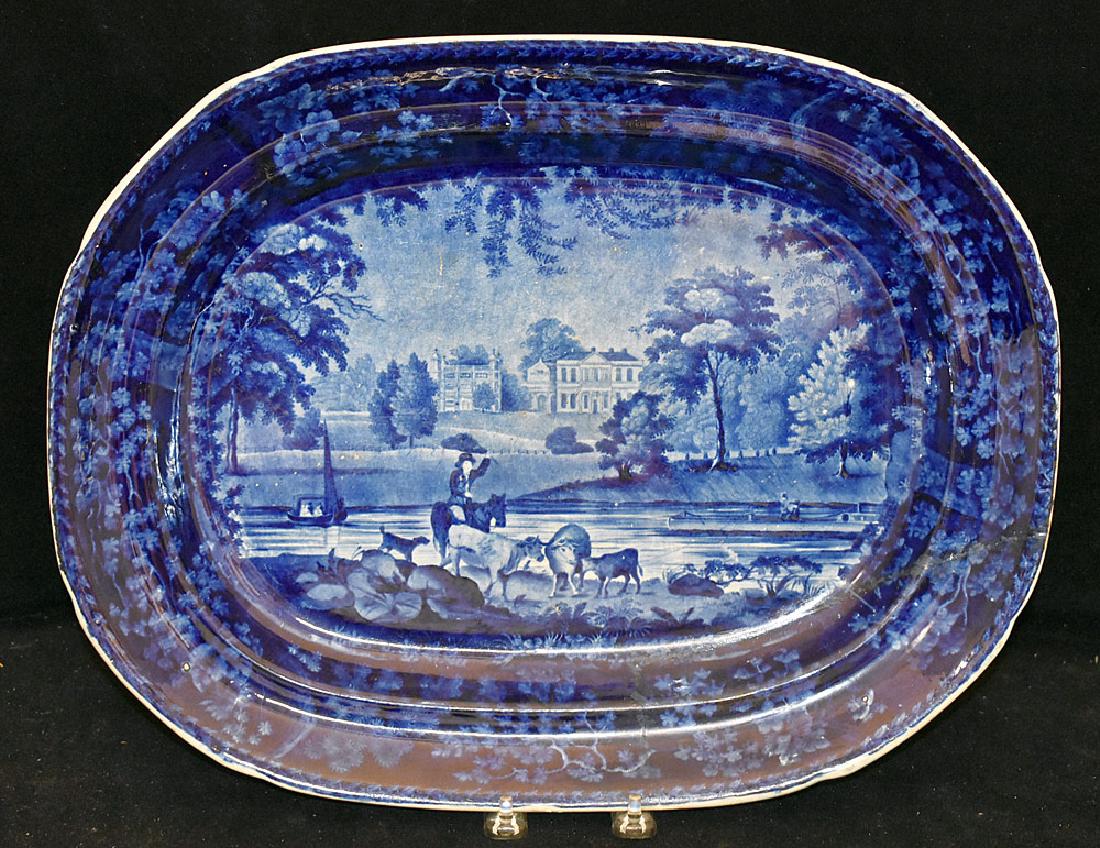 Adams Blue Staffordshire Platter (1 of 2)