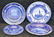Four Pcs. Staffordshire Blue Transferware China