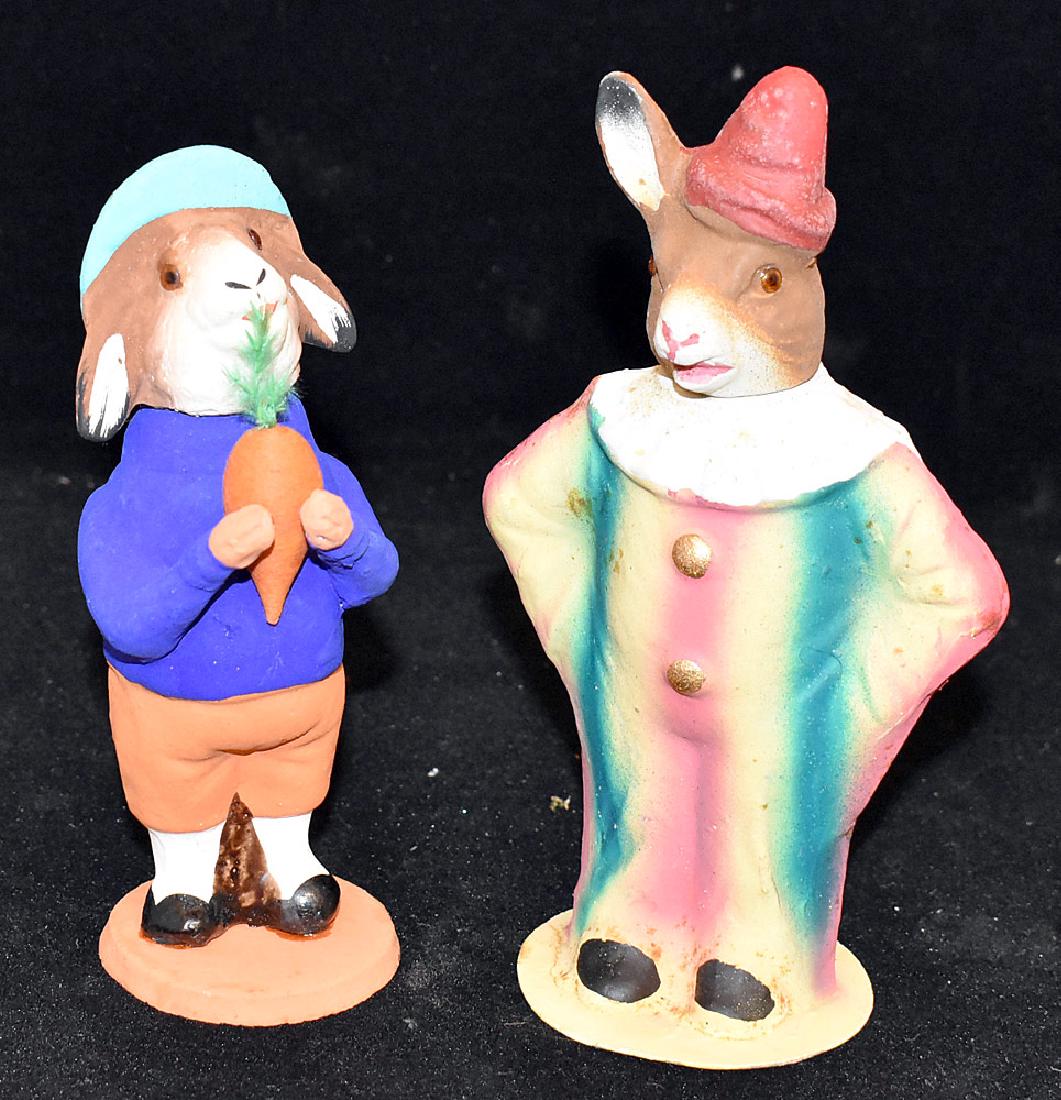 2 Paper-Mache/Composition Rabbit Candy Containers (1 of 3)