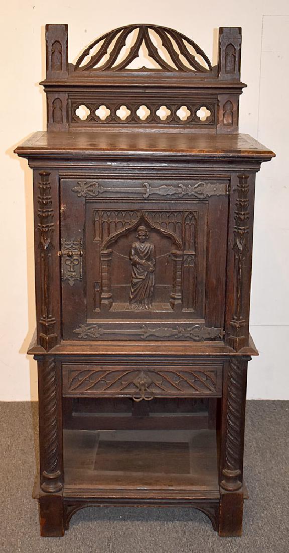 Belgian Carved Oak Cabinet (1 of 4)