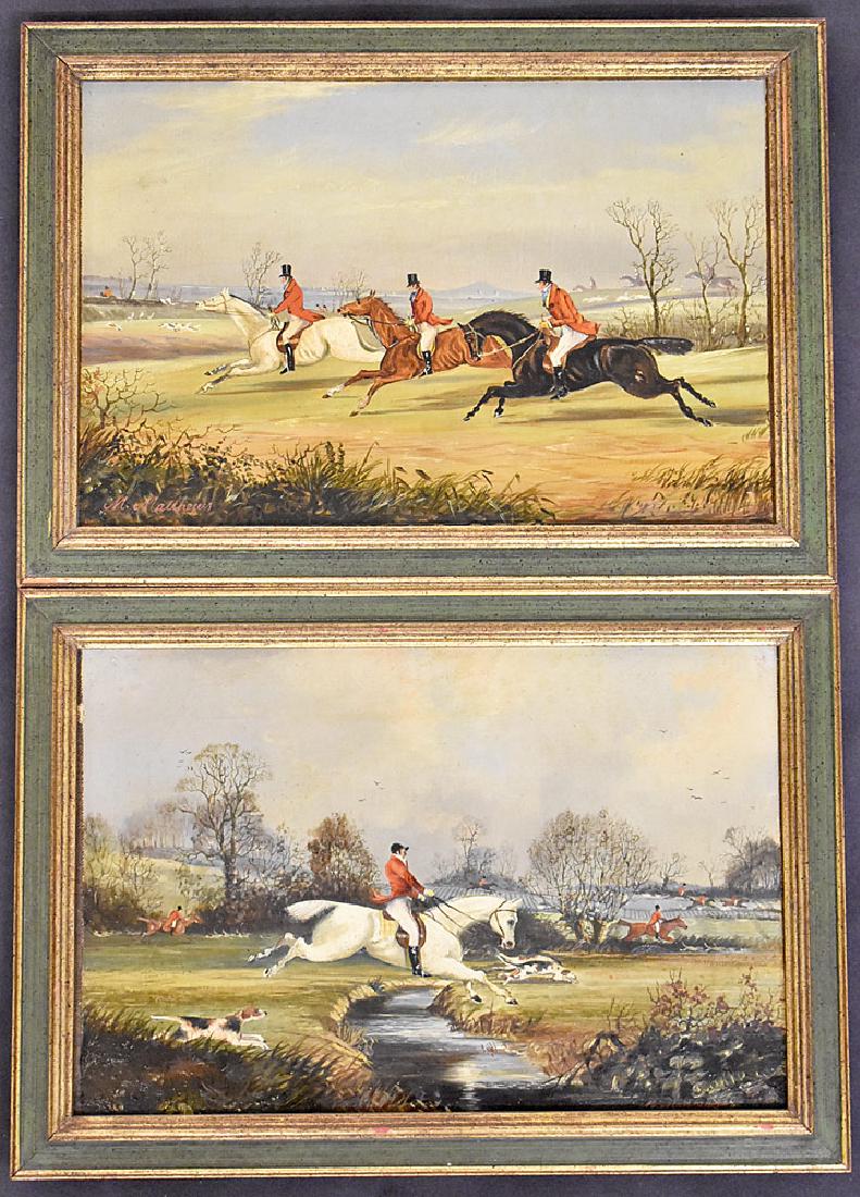 Pair of Oils on Canvas, Hunt Scenes (1 of 4)