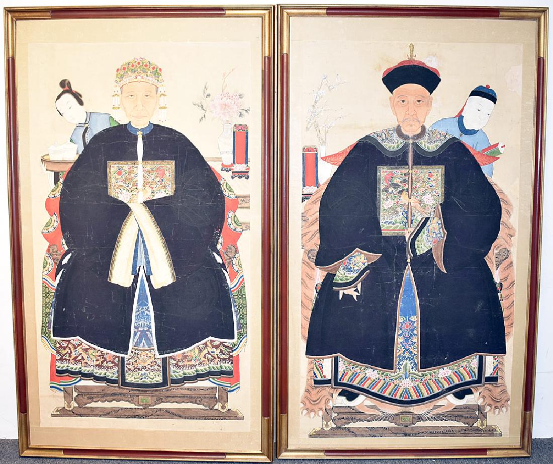 Two Large Framed Chinese Ancestral Paintings (1 of 3)
