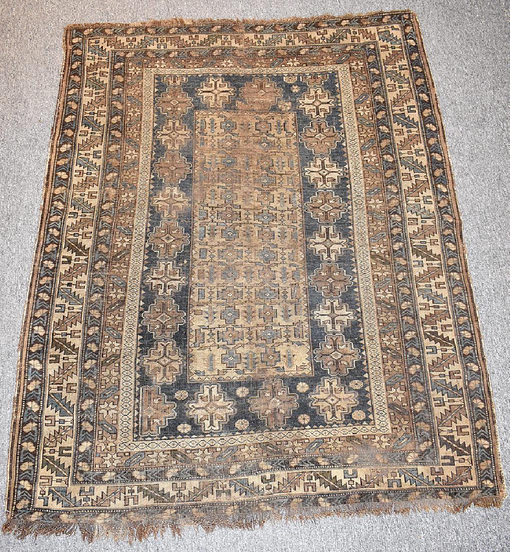 Caucasian Area Carpet in Blue & Brown, 62 x 50 in. (1 of 4)