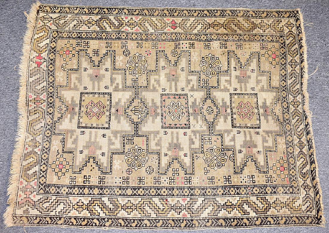 Caucasian Carpet with 3 Medallions, 53 x 42 in. (1 of 4)