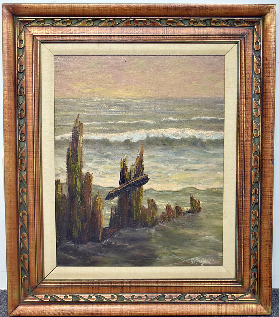 William Dawson Oil on Panel, Seascape (1 of 3)