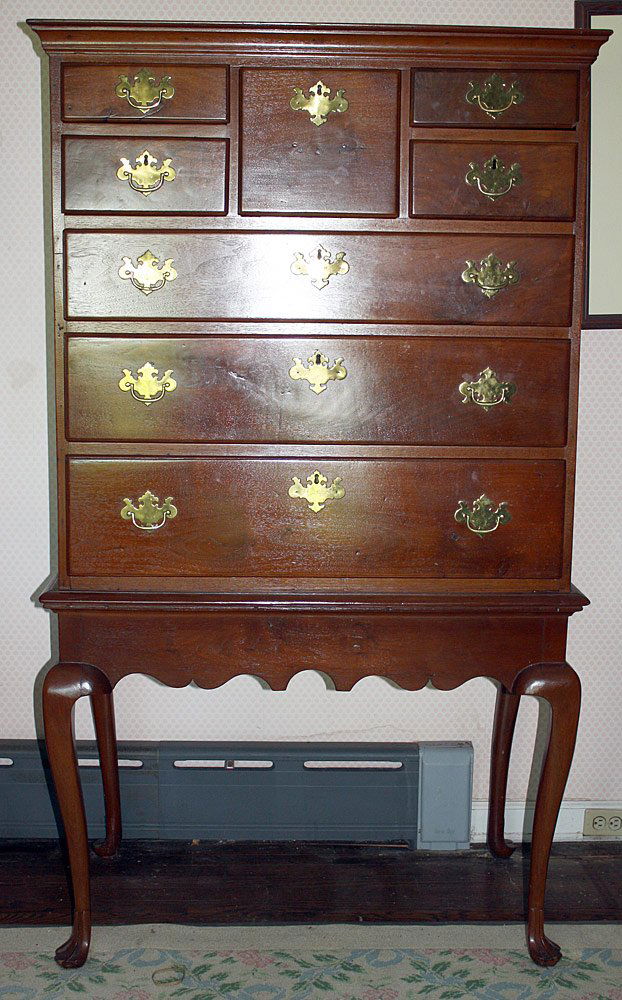 Queen Anne Walnut Chest on Frame (1 of 5)