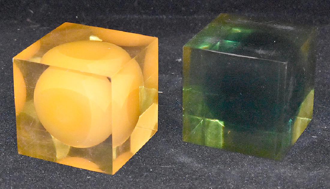 Two Enzo Mari Lucite Cube Sculptures (1 of 3)