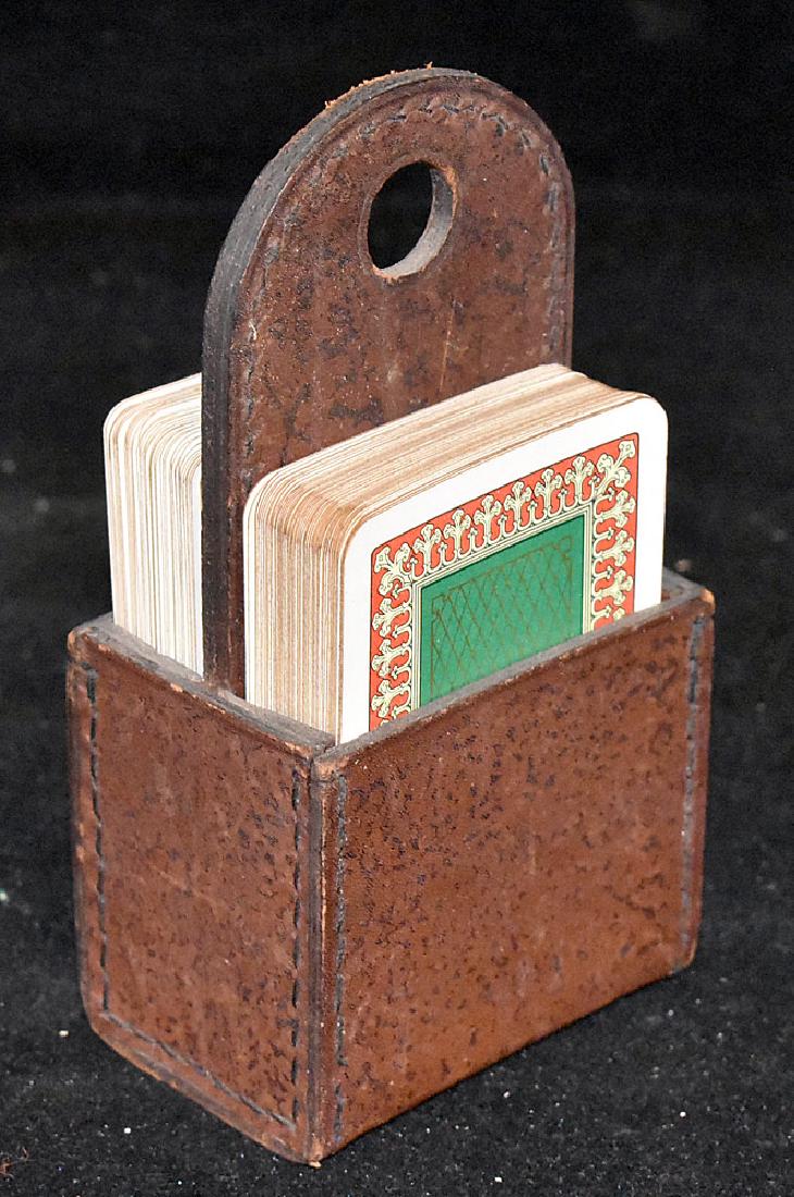 Attrb. Carl Aubock Leather Playing Card Case (1 of 3)