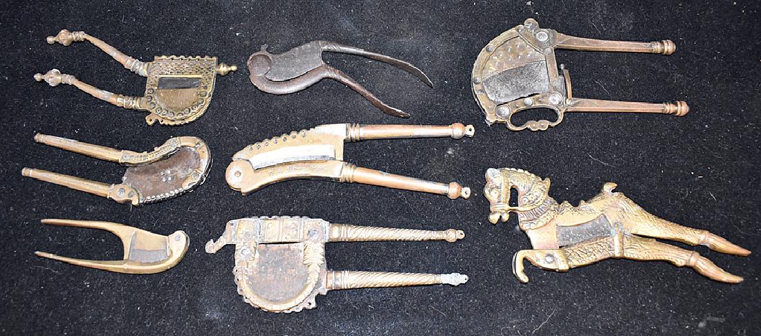 Eight Brass and Iron Nut Cutters (1 of 2)