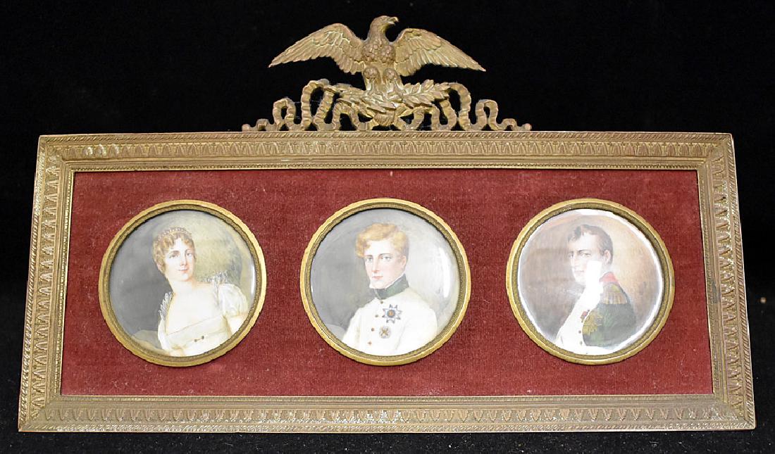 French Napoleonic Miniature Portrait Triptych (1 of 3)