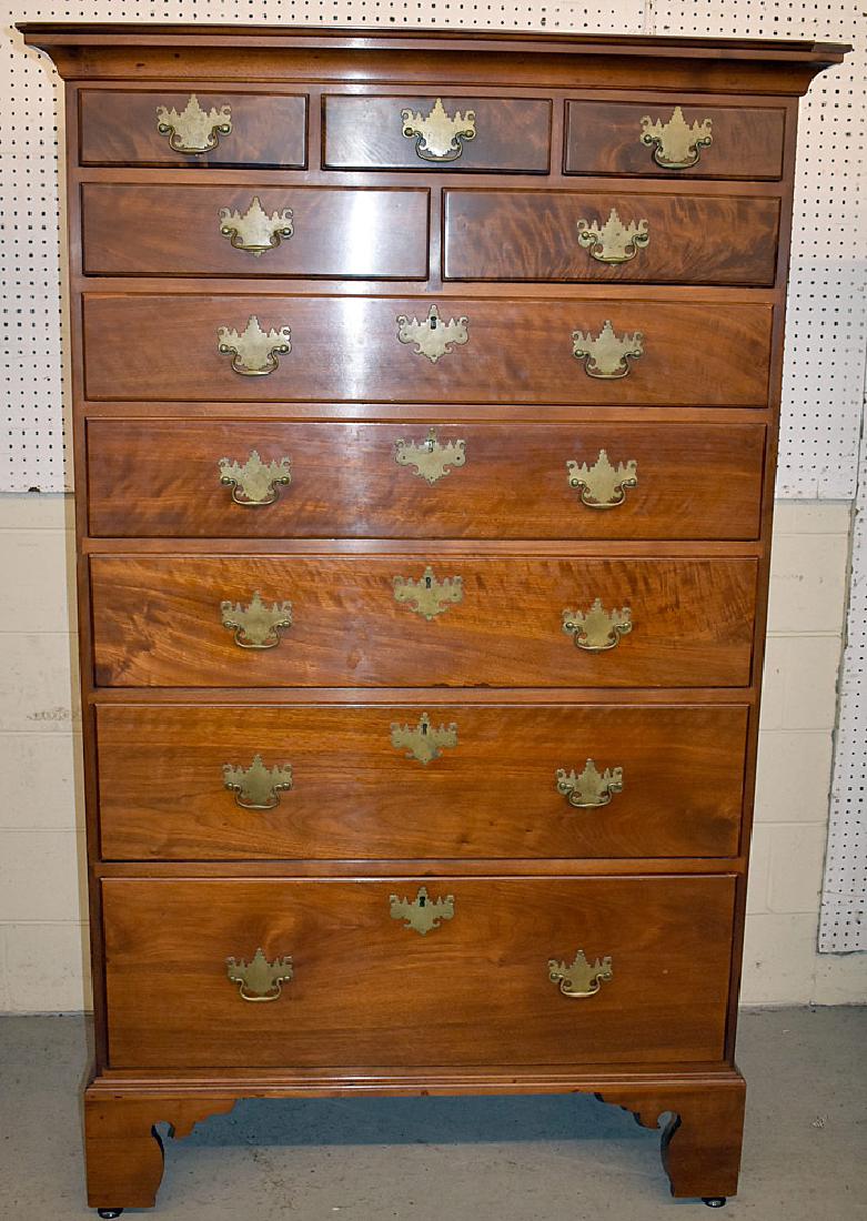 Chippendale Walnut Tall Chest (1 of 3)