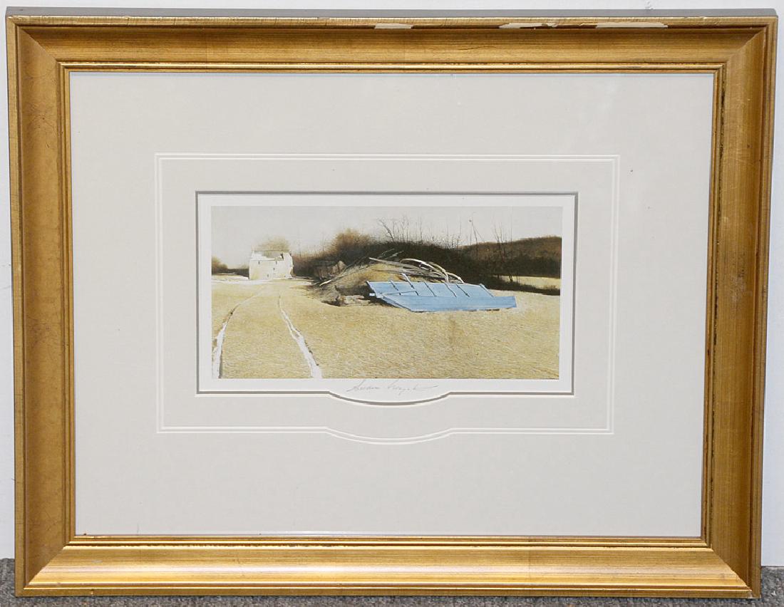 Pencil-Signed Andrew Wyeth Print, Flood Plain (1 of 2)