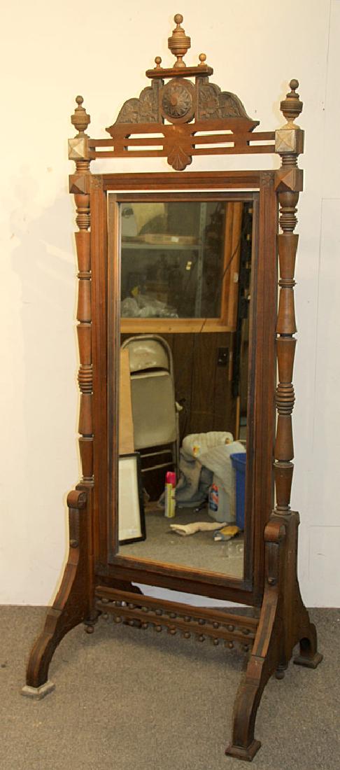 Victorian Eastlake Cheval Mirror (1 of 3)