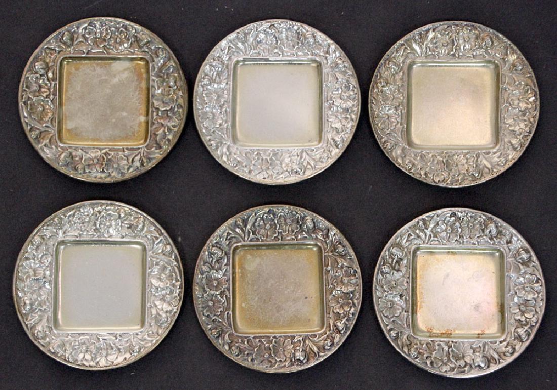 Six Gorham Sterling Silver Repousse Trays (1 of 2)