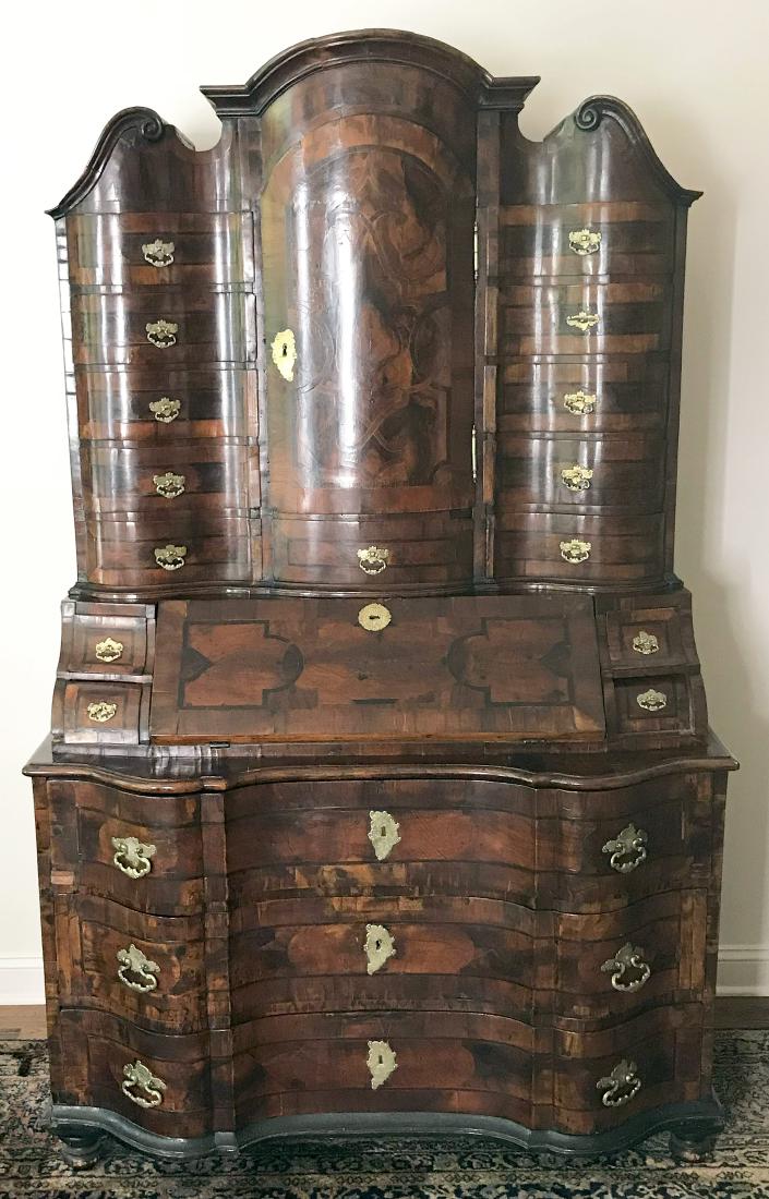 Continental Burl Walnut Secretary Desk (1 of 5)