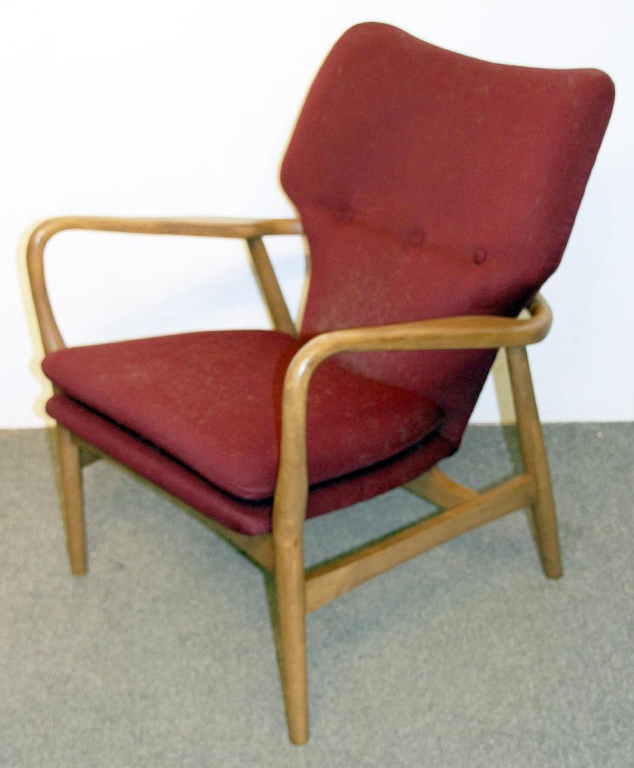 Modern Design Open Arm Chair, Burgundy (1 of 2)