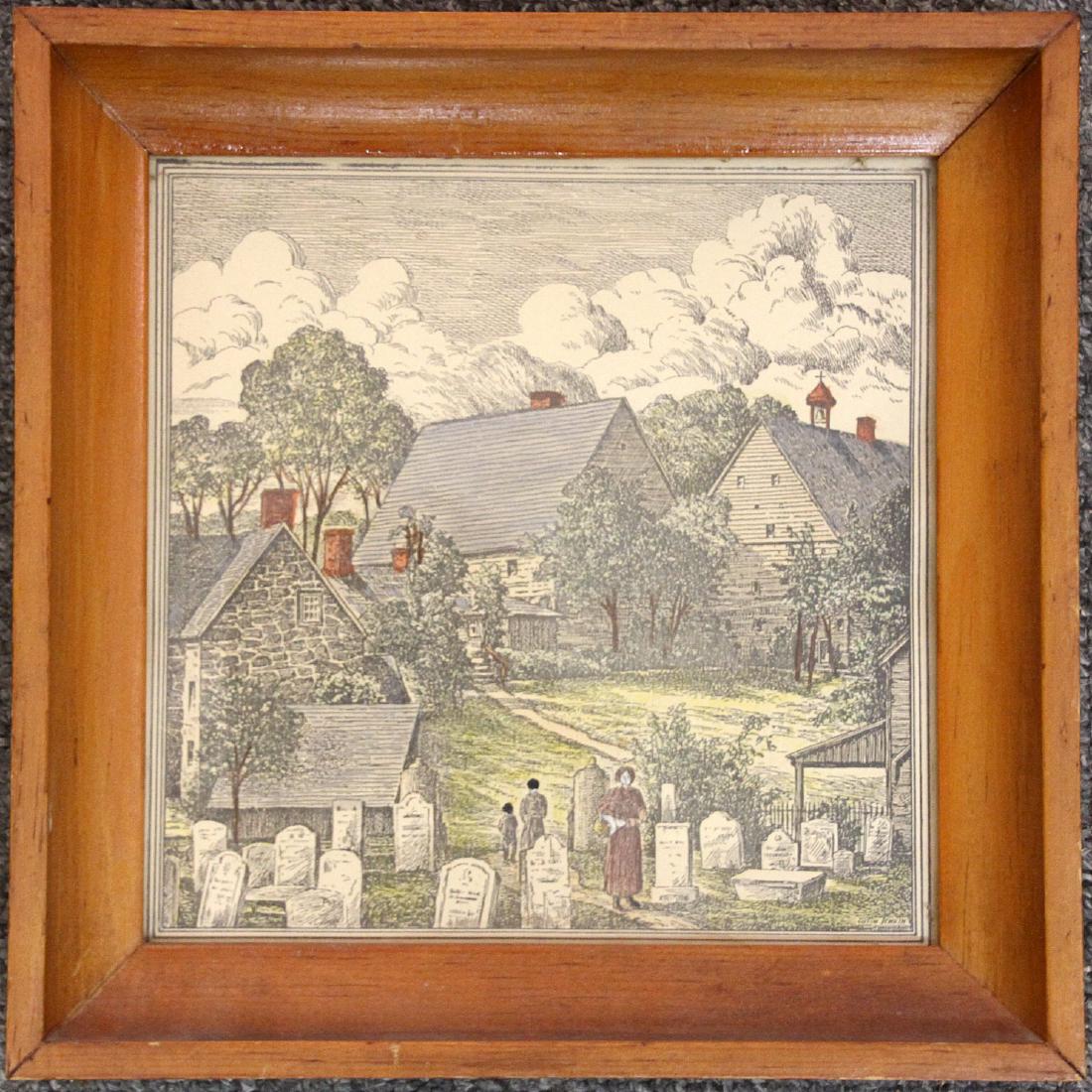 Gustav Demuth Hand-colored Print, Village (1 of 3)