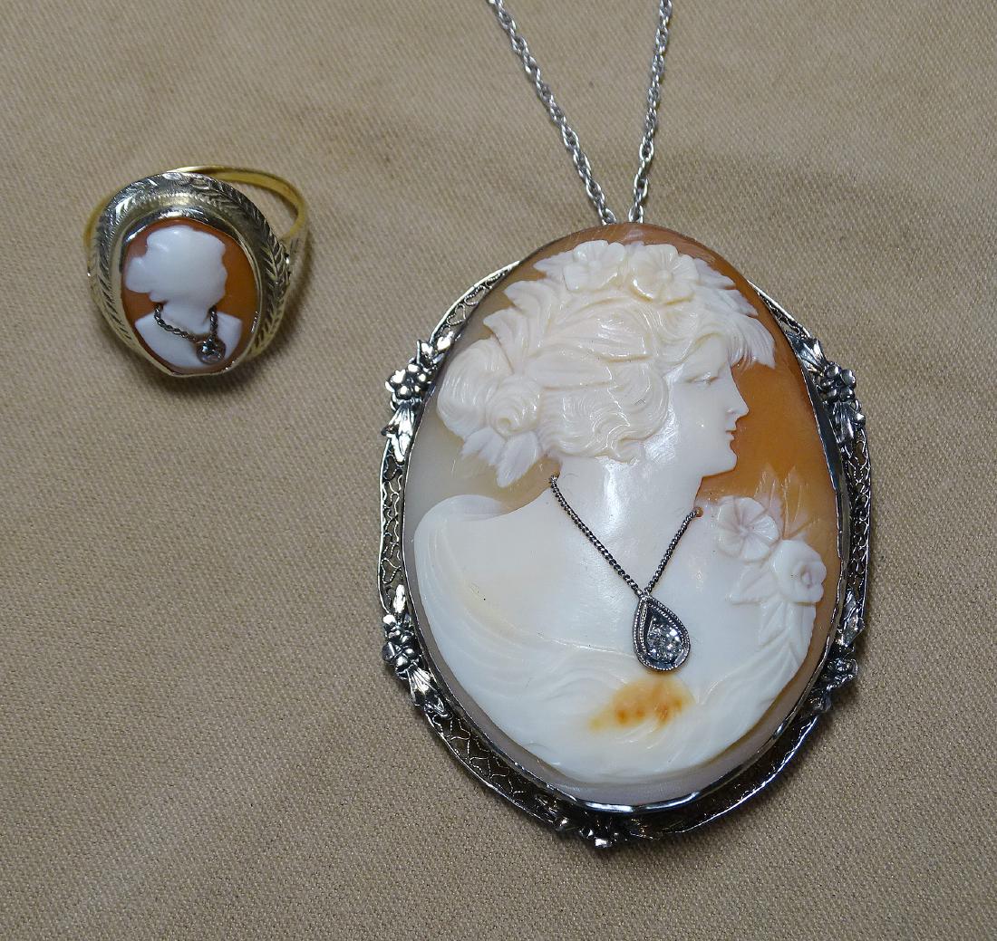 Shell Cameo Necklace and Ring (1 of 2)