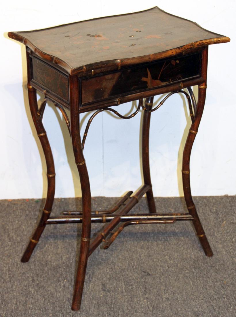 Victorian Lacquered Bamboo Sewing Stand (1 of 4)