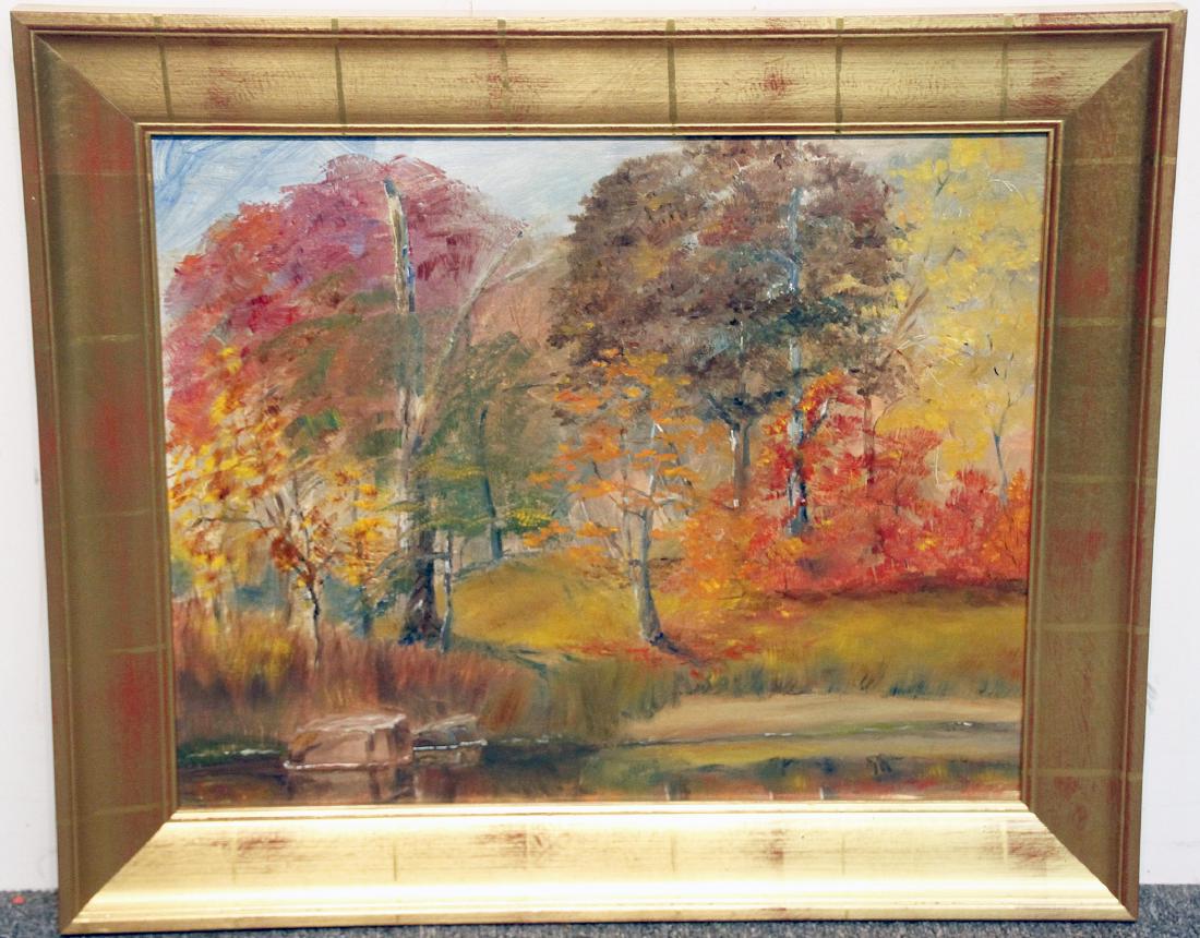 Unsigned Oil on Panel, Autumn Landscape (1 of 2)