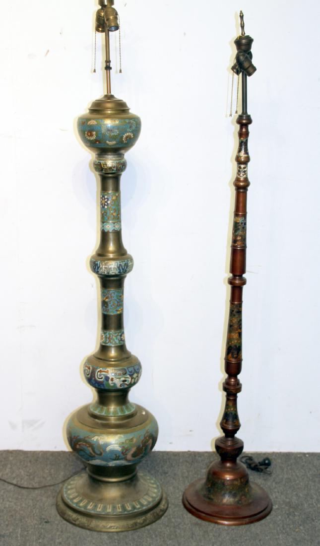 Two Asian Champleve Floor Lamps (1 of 3)