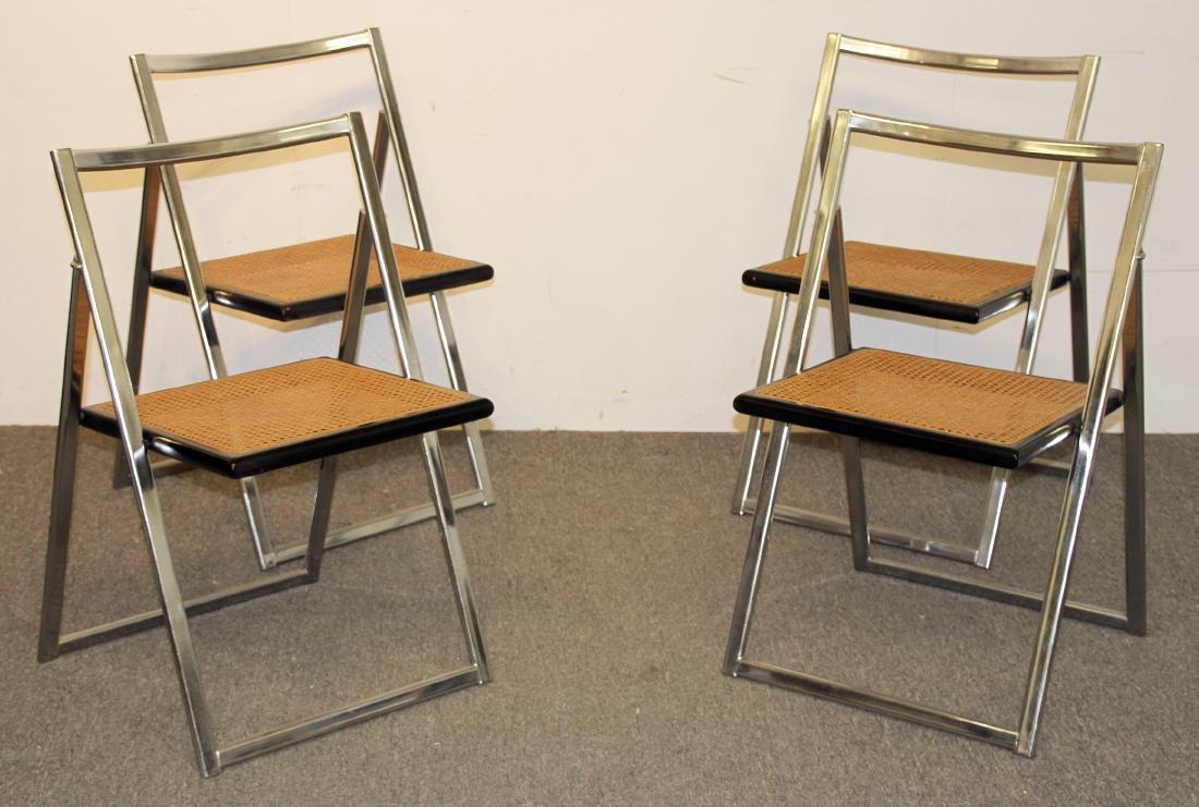 Four Italian Chrome Folding Chairs (1 of 3)