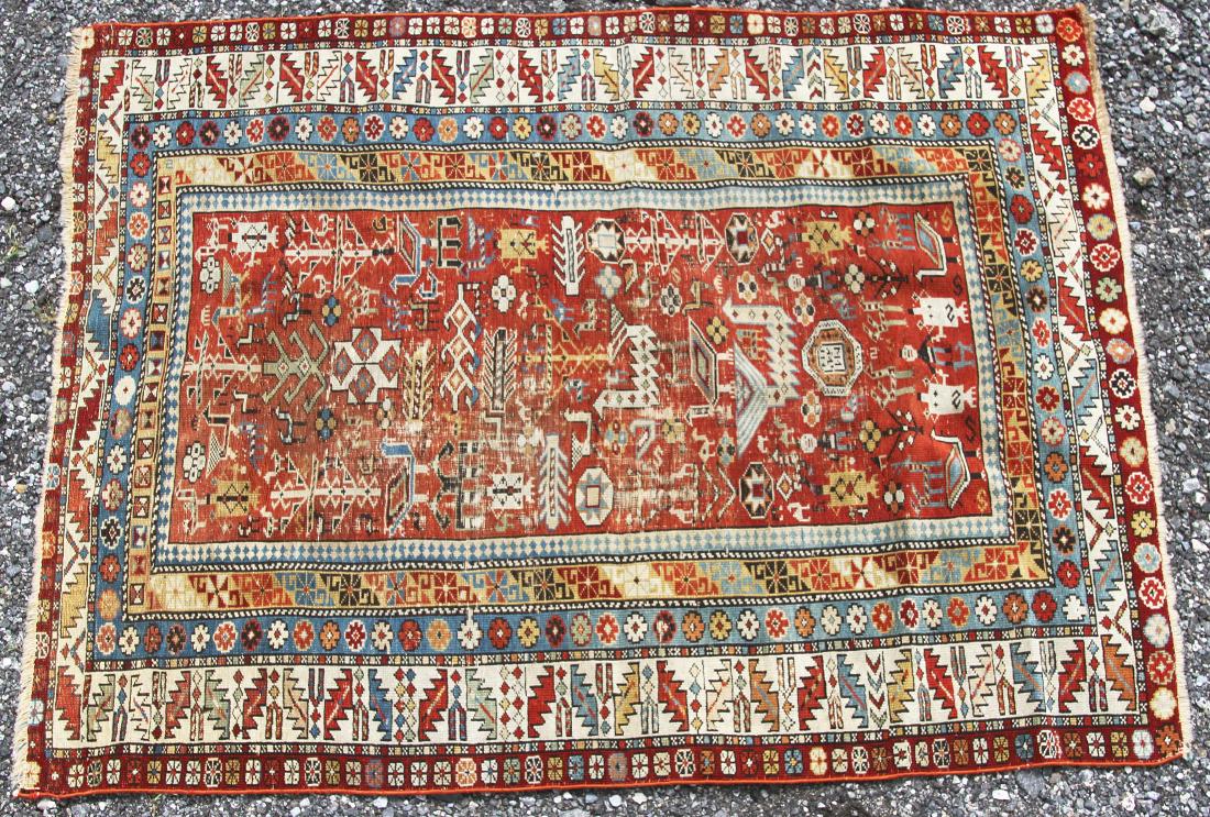 Caucasian Area Carpet, 4ft 9in. x 3ft 7in. (1 of 4)