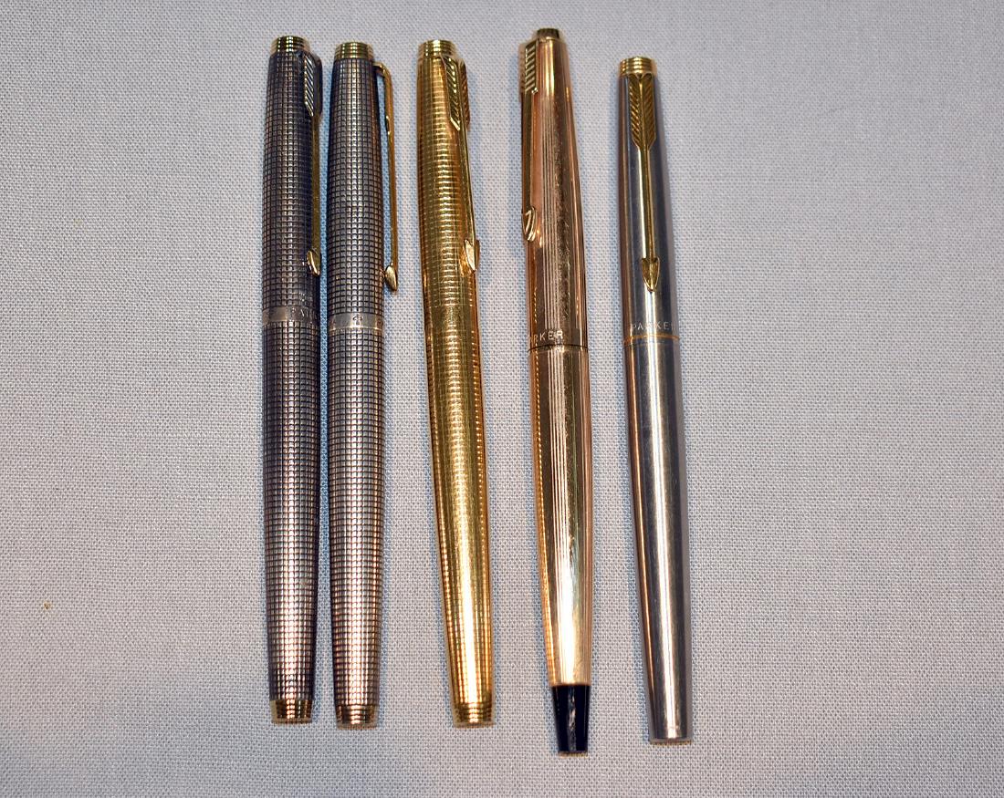 Six Parker Fountain Pens & Pencil (1 of 3)
