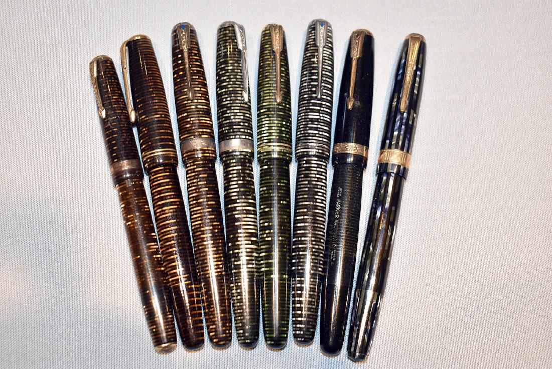 8 Parker Vacumatic/Duofold Fountain Pens (1 of 3)