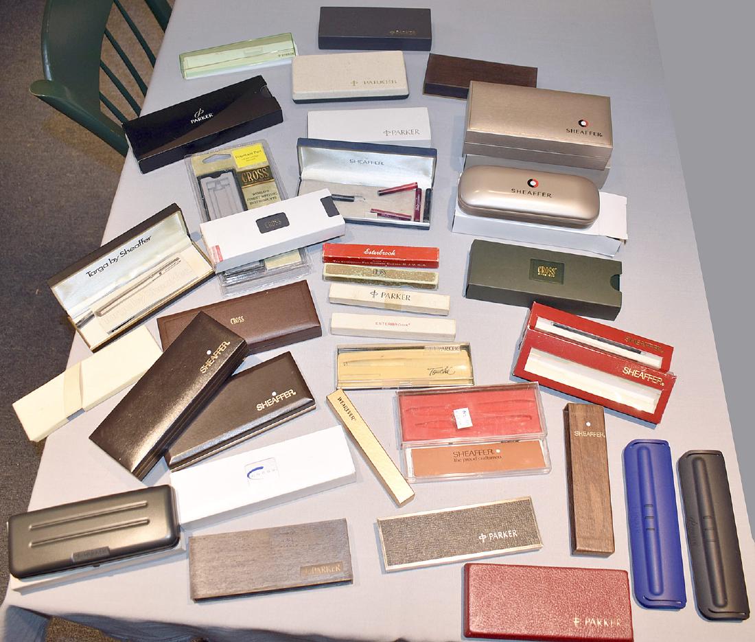 Large lot of Pen Boxes: Cross, Sheaffer, etc. (1 of 5)