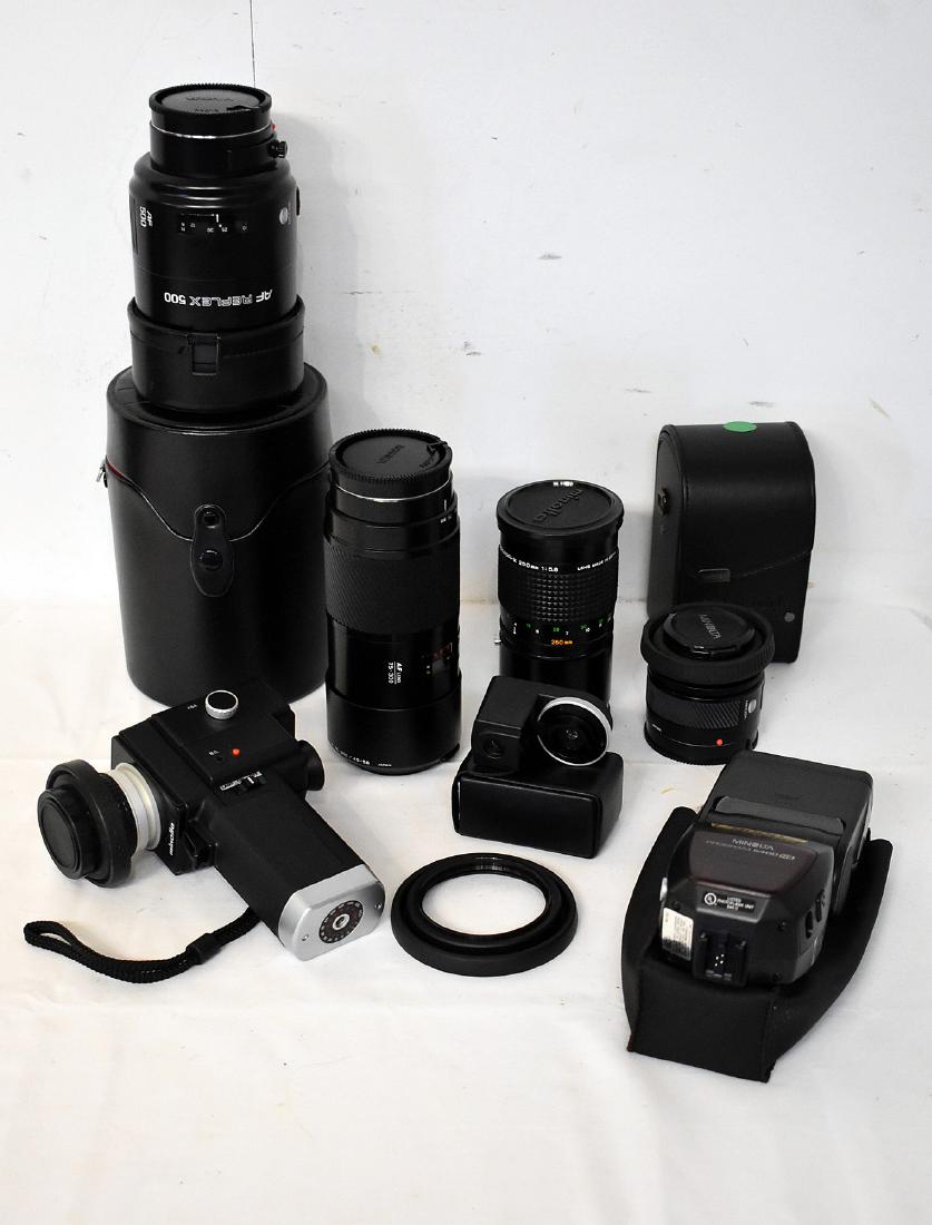 5 Minolta Lenses, Flash, Auto-Spot & View Finder (1 of 2)