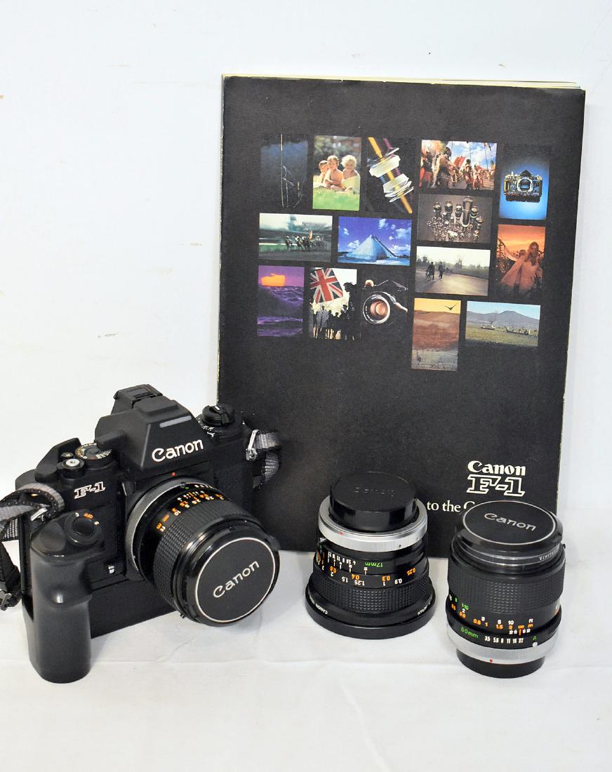 Canon F-1 Camera, 2 Lenses & Book (1 of 3)