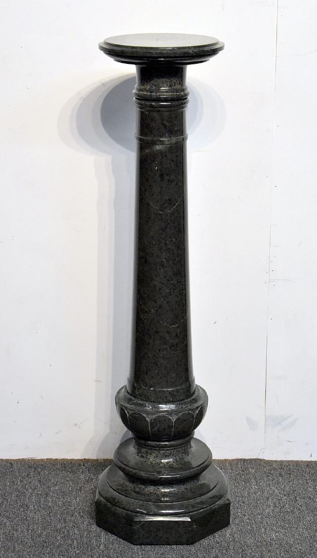 Four-Piece Turned Green Marble Pedestal (1 of 3)