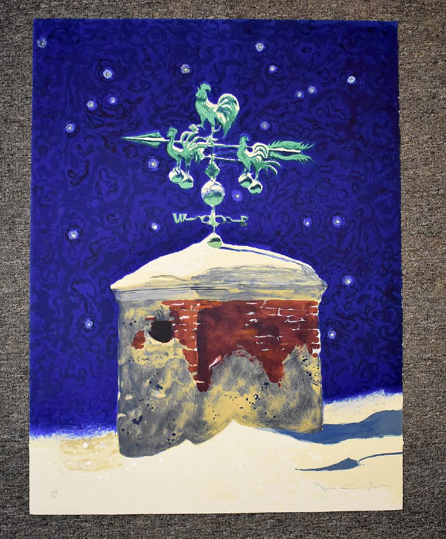 Signed Jamie Wyeth Print, Winter Chimney (1 of 3)