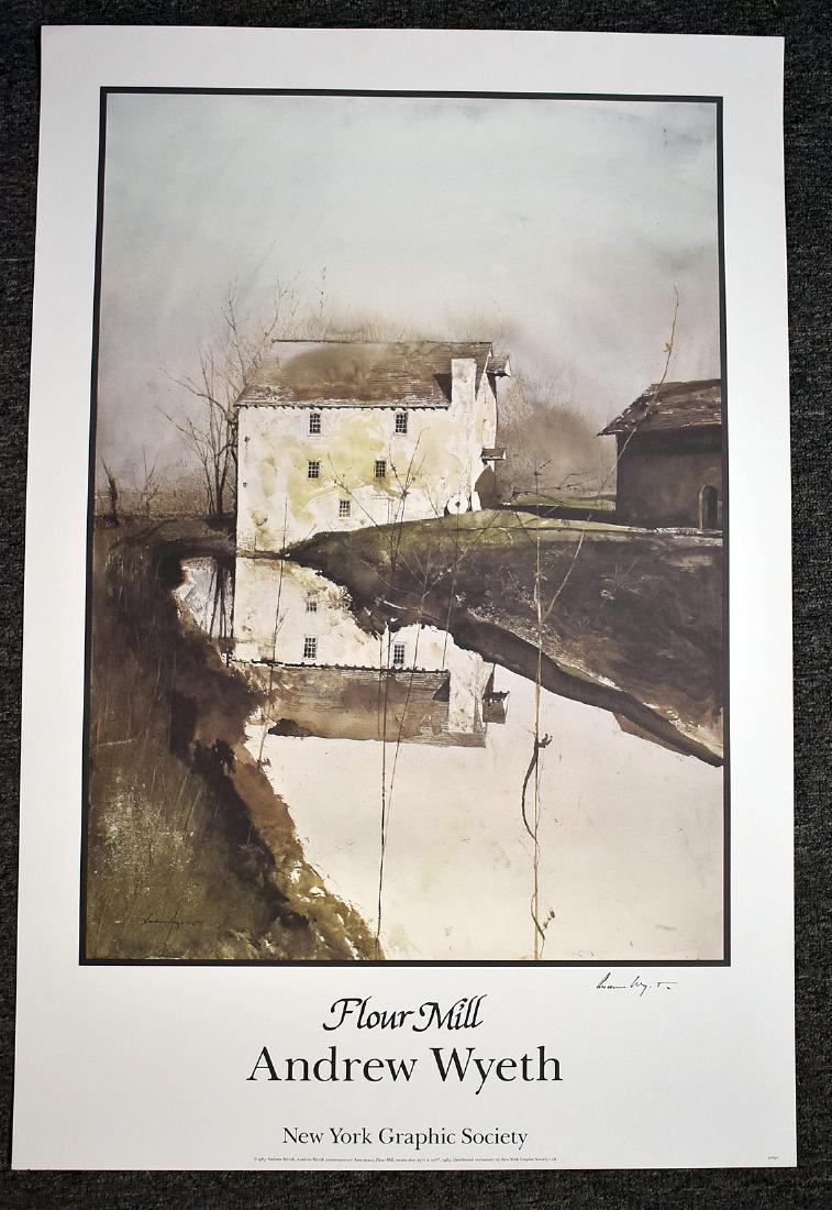 Signed Andrew Wyeth Print, Flour Mill