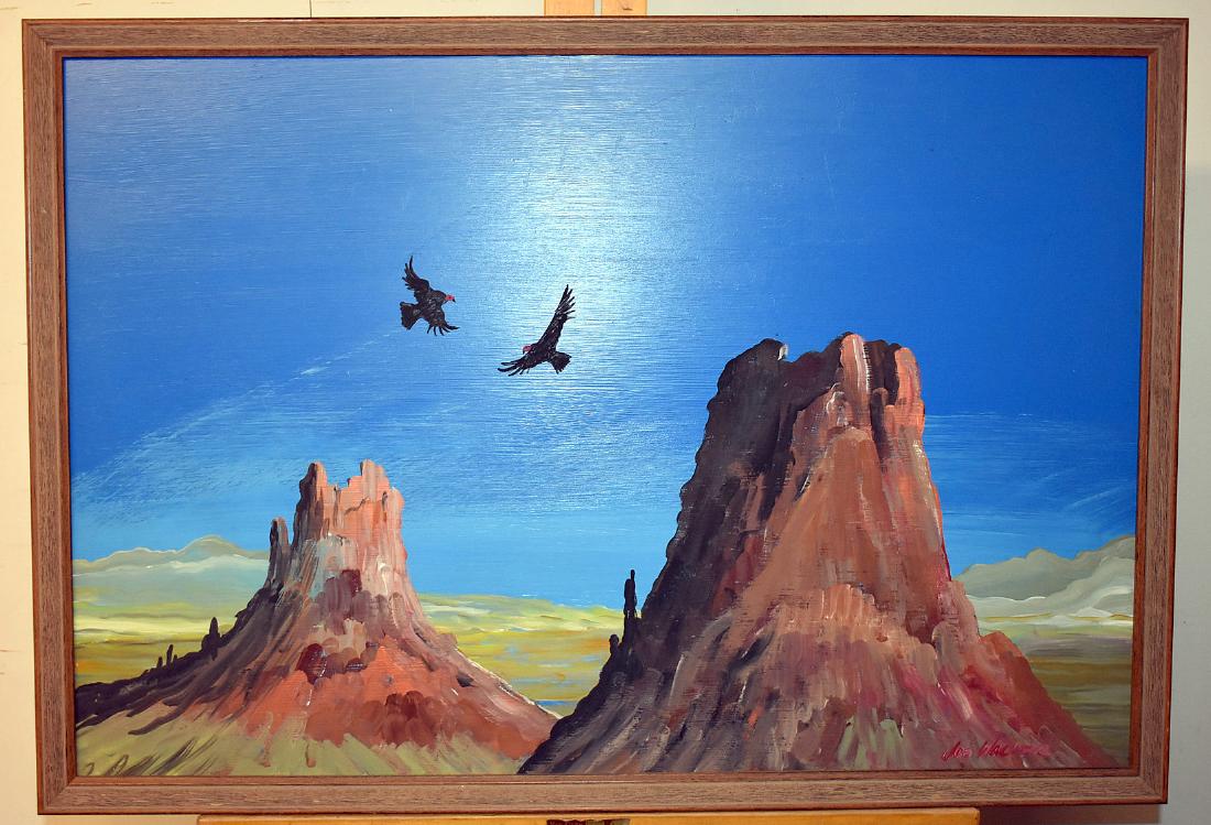 Joe Walker. Oil on Panel, Southwestern Landscape (1 of 2)