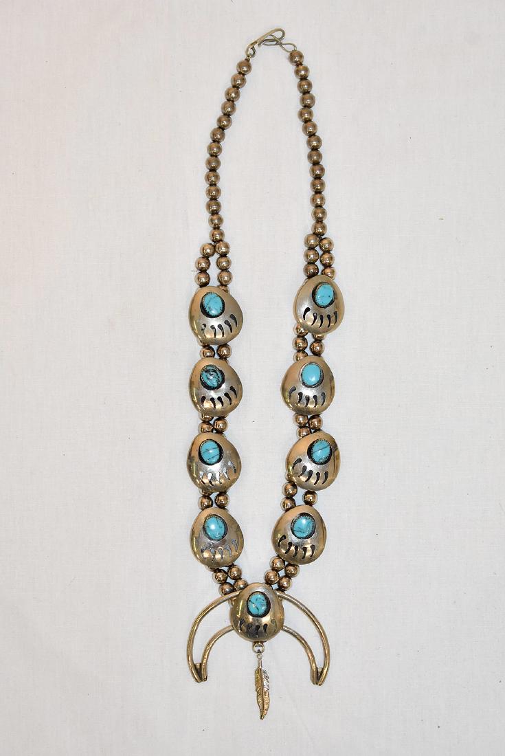 Bear Paw Squash Blossom Necklace