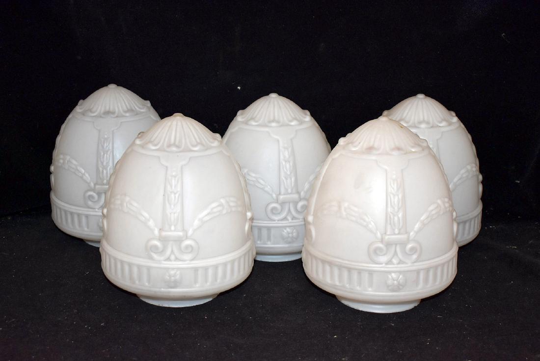 Five Victorian Frosted Glass Shades (1 of 2)