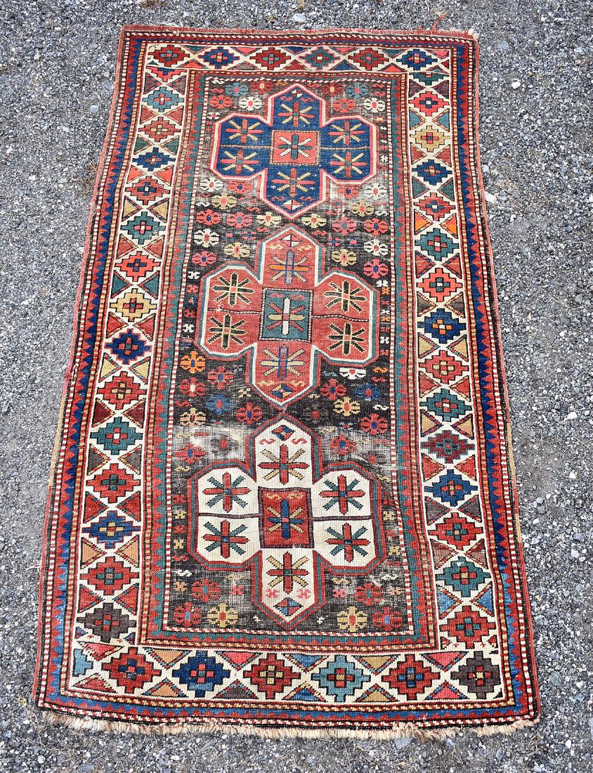 Caucasian Area Carpet, 6ft 9in x 3ft 8in (1 of 4)