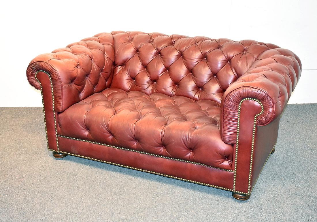 Chesterfield Leather Loveseat