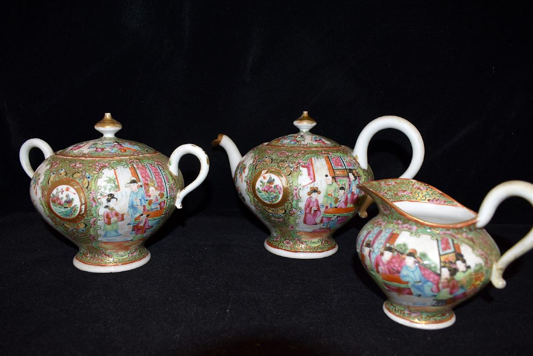 Chinese Export Rose Medallion Porcelain Tea Set (1 of 16)