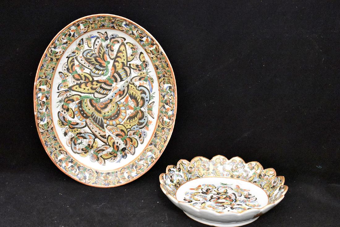 Two Chinese Export Thousand Butterfly Dishes (1 of 2)