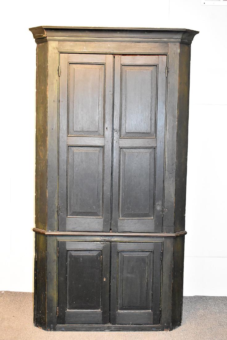 Federal Painted Pine Corner Cupboard (1 of 2)