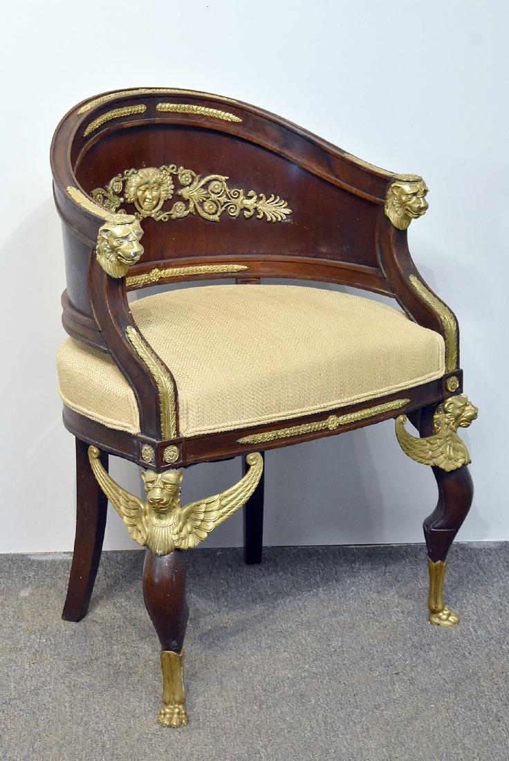 French Empire-Style Mahogany & Gilt Bronze Chair (1 of 4)