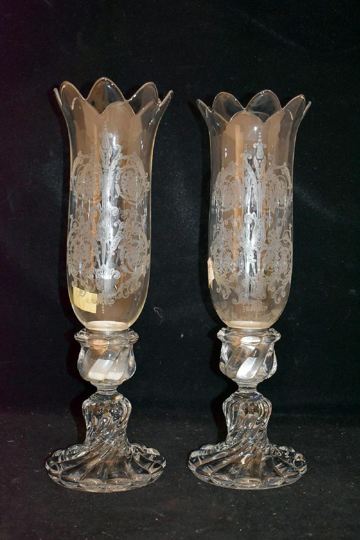 Pr. Baccarat Candlesticks with Hurricane Shades (1 of 3)