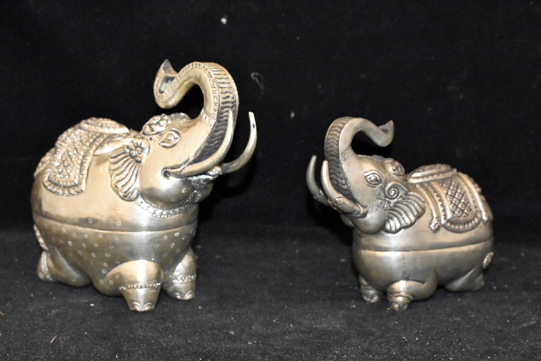 Two Thai .900 Silver Elephant Boxes (1 of 3)